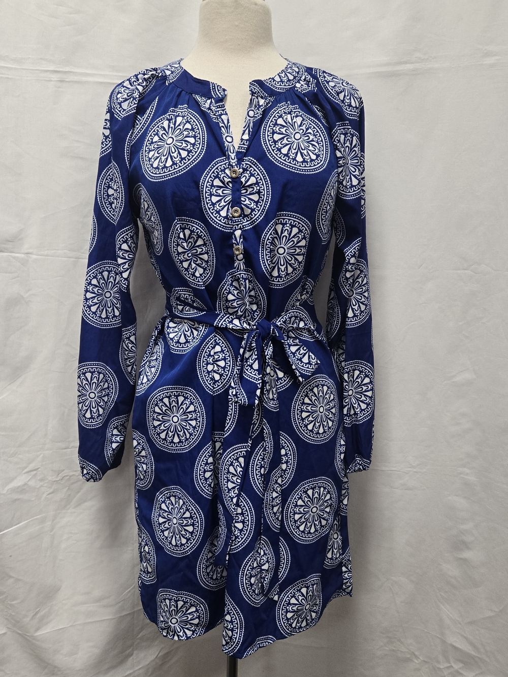 Blossom Boutique Blue Medallion Midi Dress